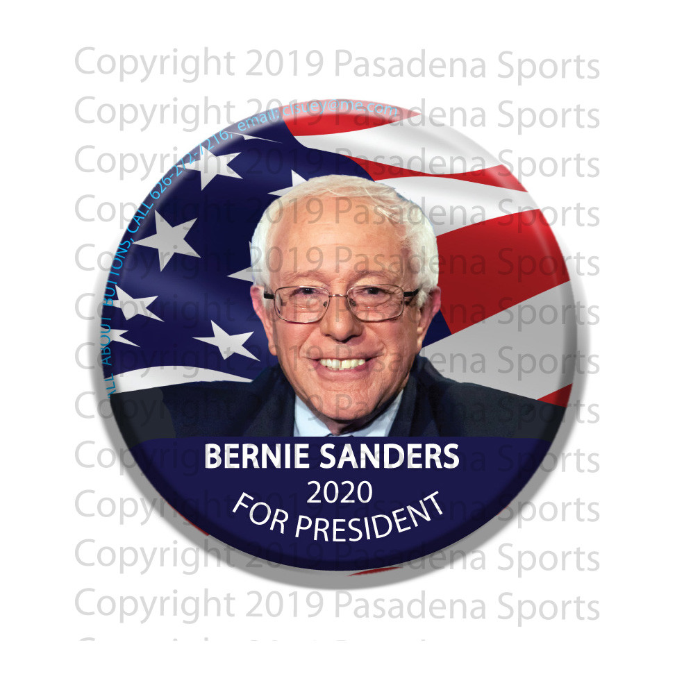 BERNIE SANDERS for PRESIDENT 2020 CAMPAIGN BUTTON, 2.25″RB bsf, made in AZ USA