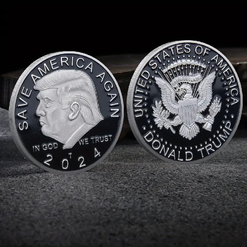Trump 2024 Souvenir Coin Package Save America Again Silver And Black