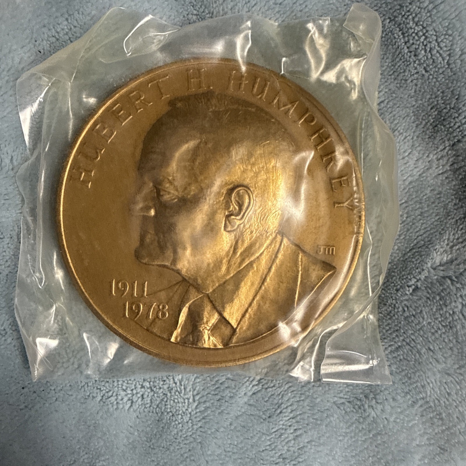 Hubert Humphrey 3inch Bronze Medal Presidential Campaign
