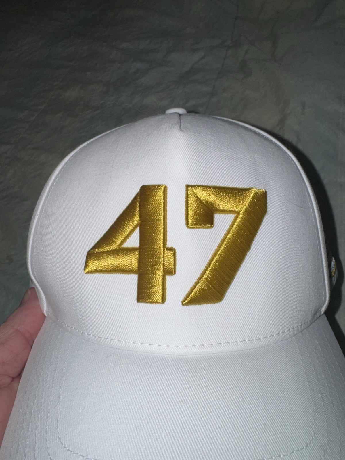 Charlie Kirk *Black Label* White Hat Cap Gold 47 Turning Point USA Trump TPUSA