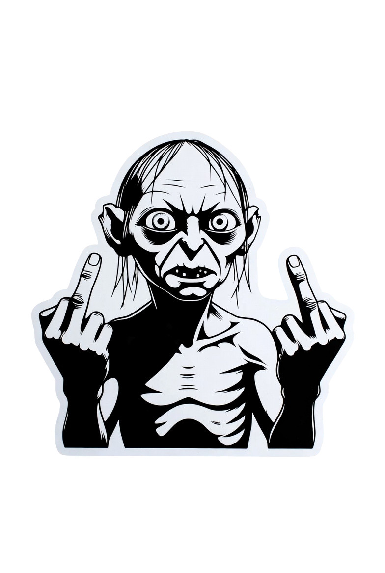 Gollum Flipping the Bird – LOTR: Lord of the Rings – 3″ Decal/Sticker