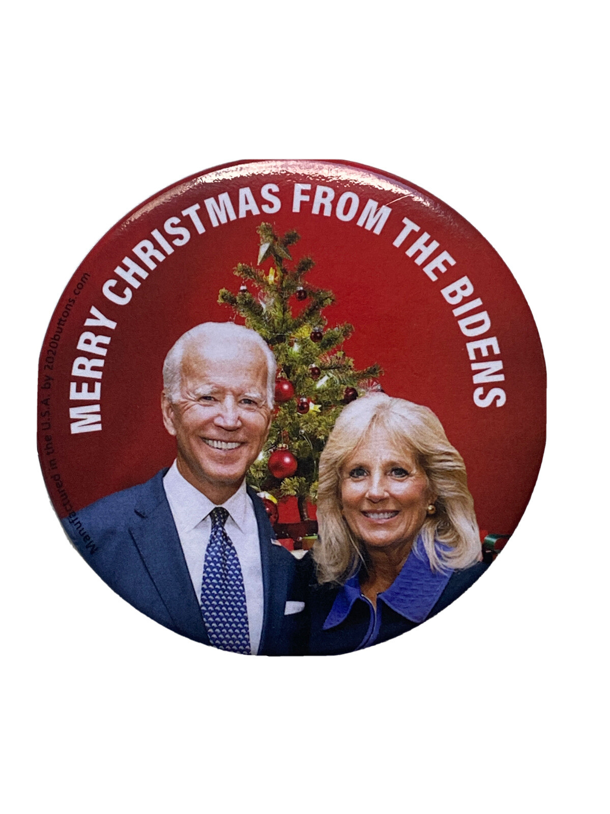 2024 Re-Elect President Joe Biden 3″ Button Merry Christmas from the Bidens Jill
