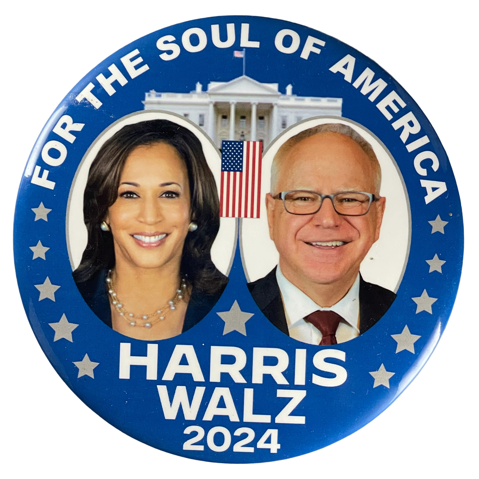 Large 6″ Pinback 2024 Kamala Harris Soul of America’ Democratic Candidate Button