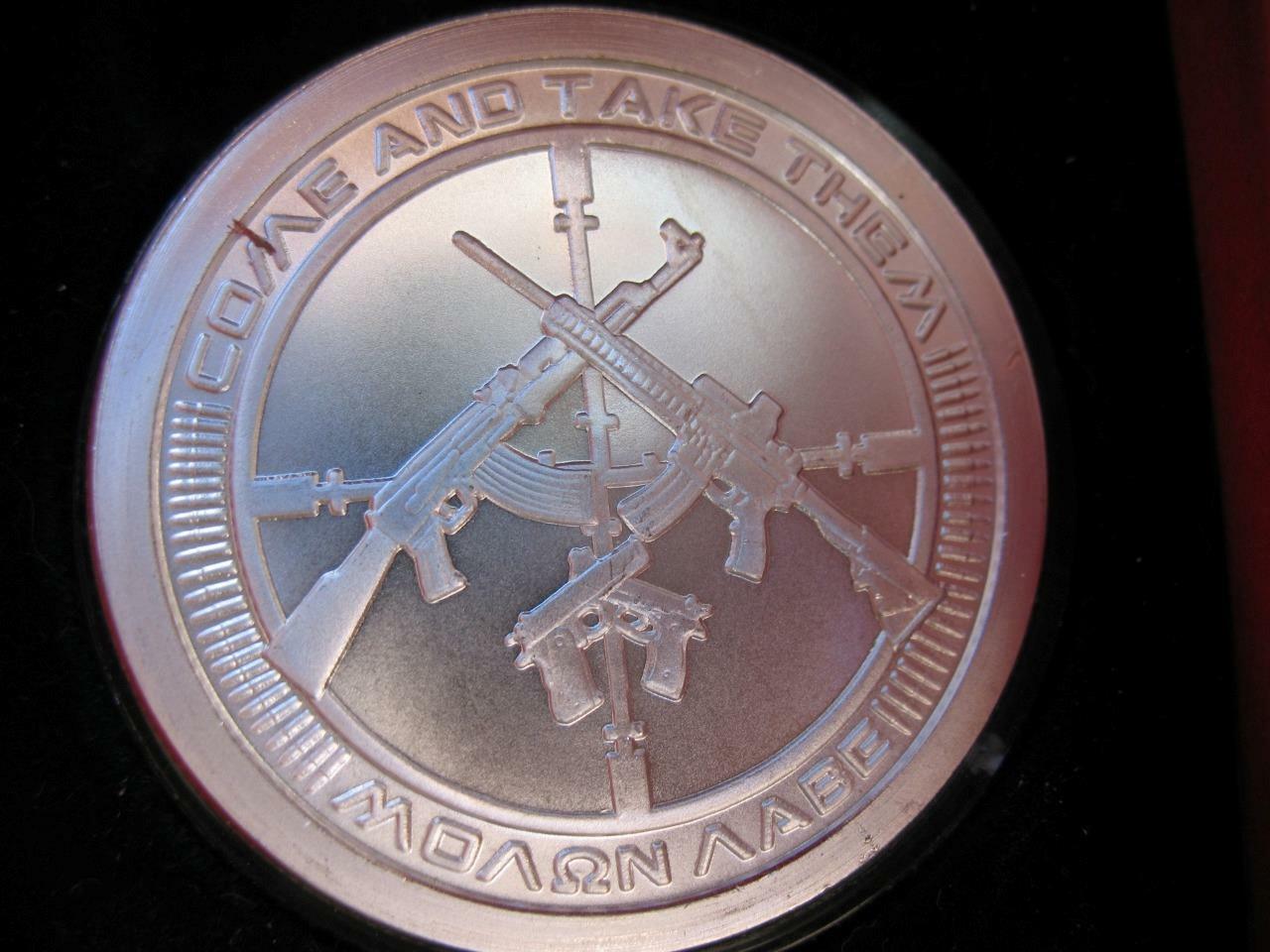 1 OZ.999 SILVER COME AND TAKE THEM SILVER SHIELD COIN TRUMP 2ND AMENDMENT +GOLD