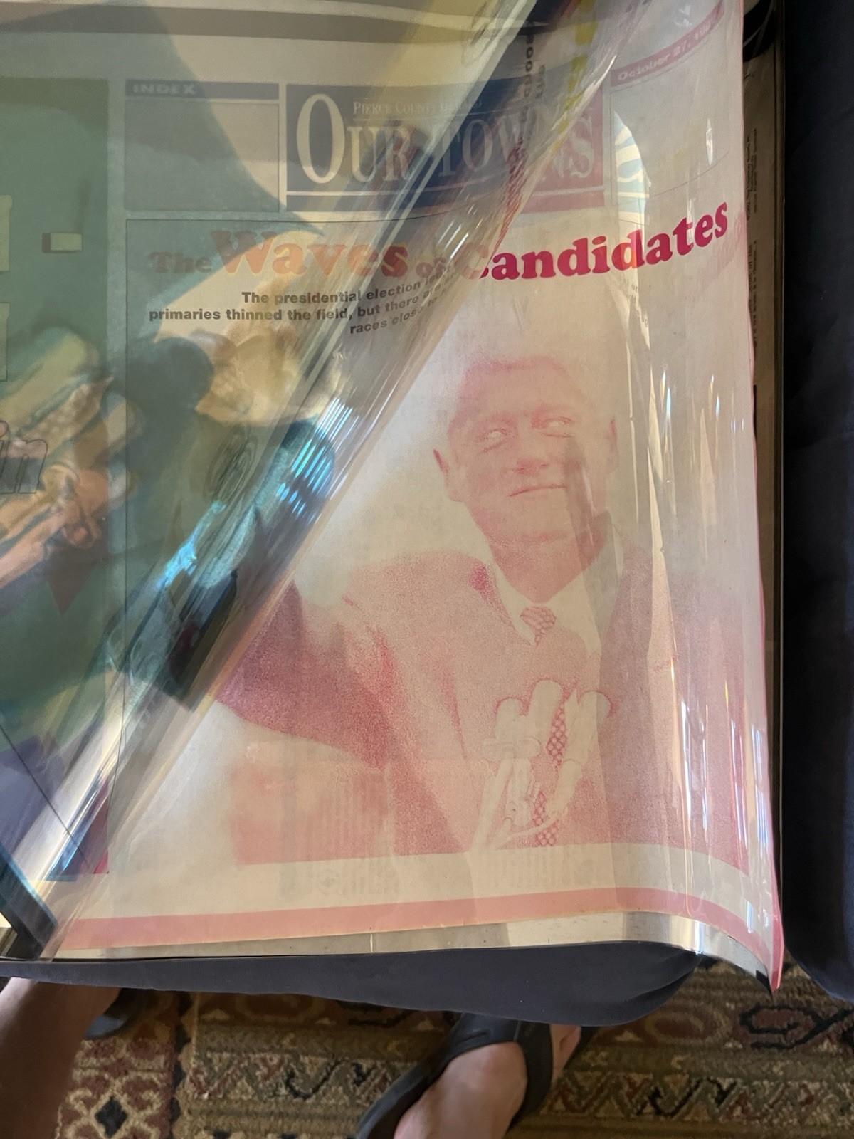 4-Layer CMYK Newspaper Proof Transparency Sheets Ross Perot Bill Clinton 1992