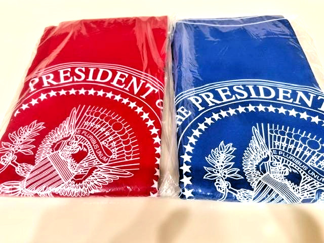 2020 President Donald J Trump BLUE Cotton Picnic Blanket with Presidential Seal