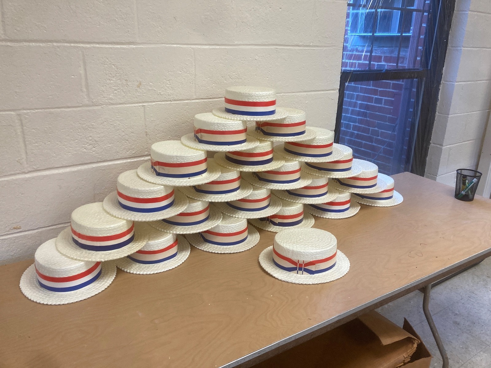 22 Vintage 1970s Styrofoam Political Campaign Hats USA Red White Blue July 4