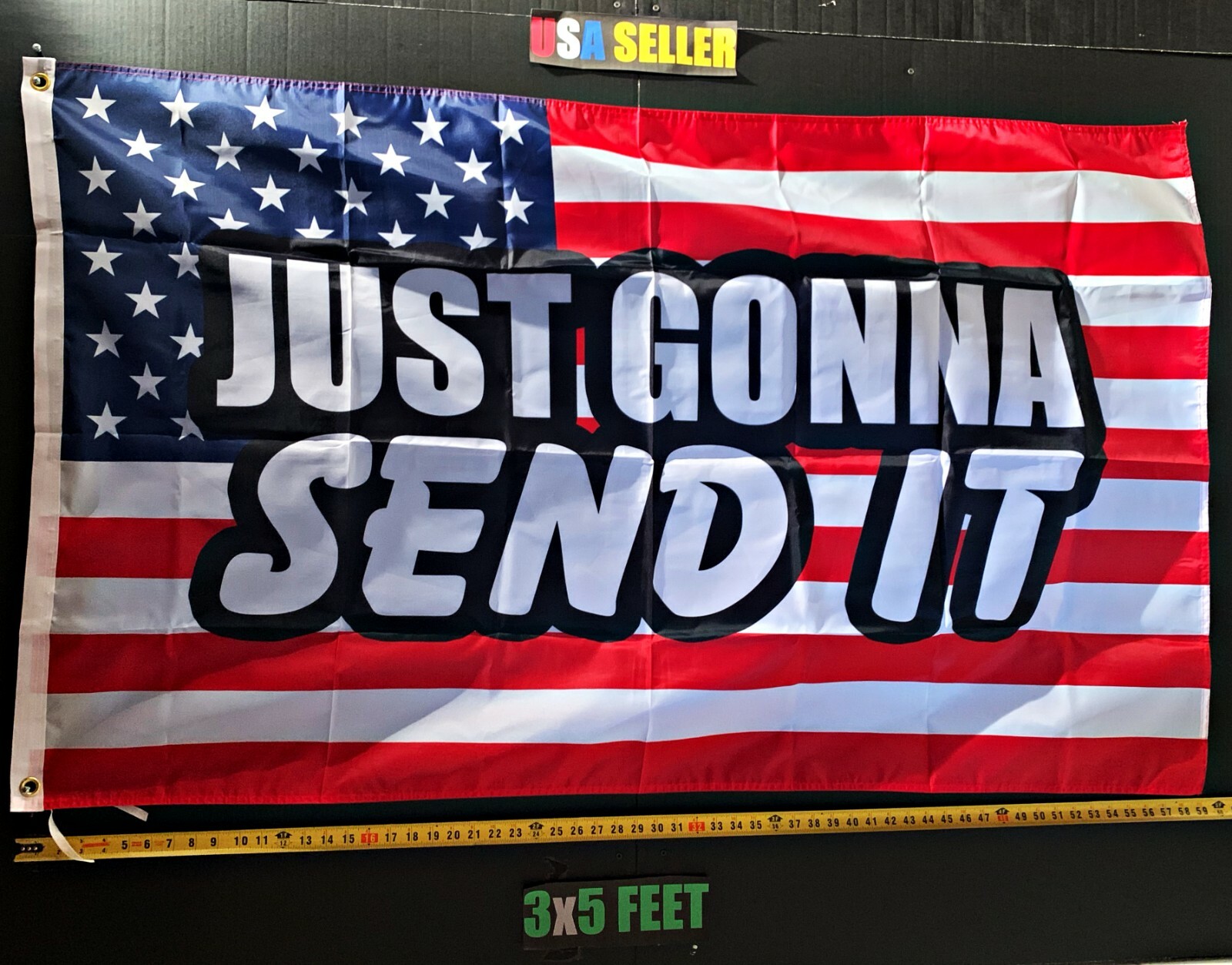 Send It Flag FREE FIRST CLASS SHIP Just Gonna Send It Trump Redneck USA Sign 3×5