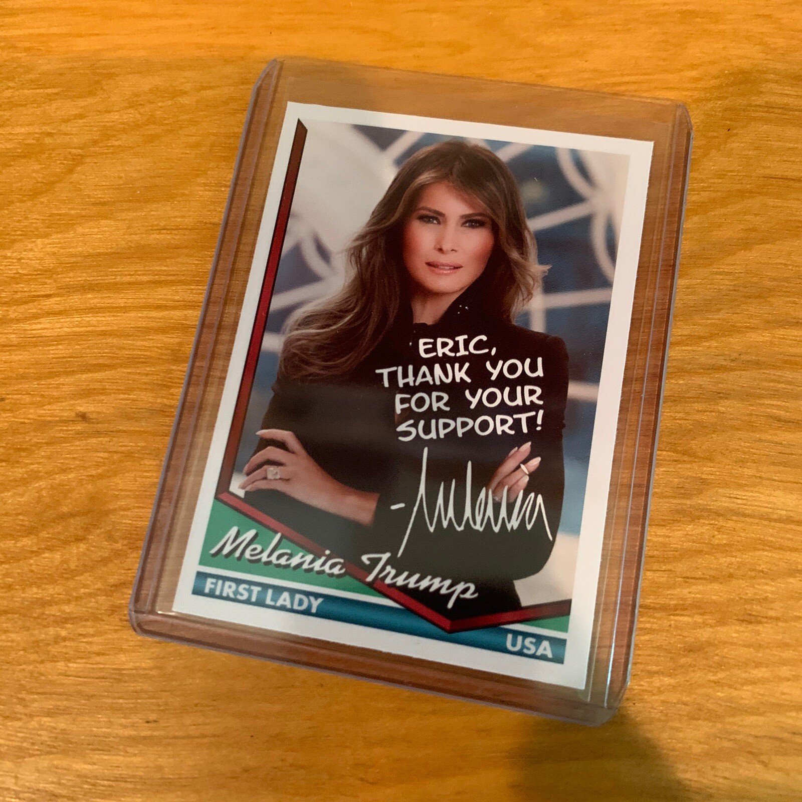 Melania Trump CUSTOM AUTOGRAPH First Lady Baseball Trading Card Signed MAGA 2020
