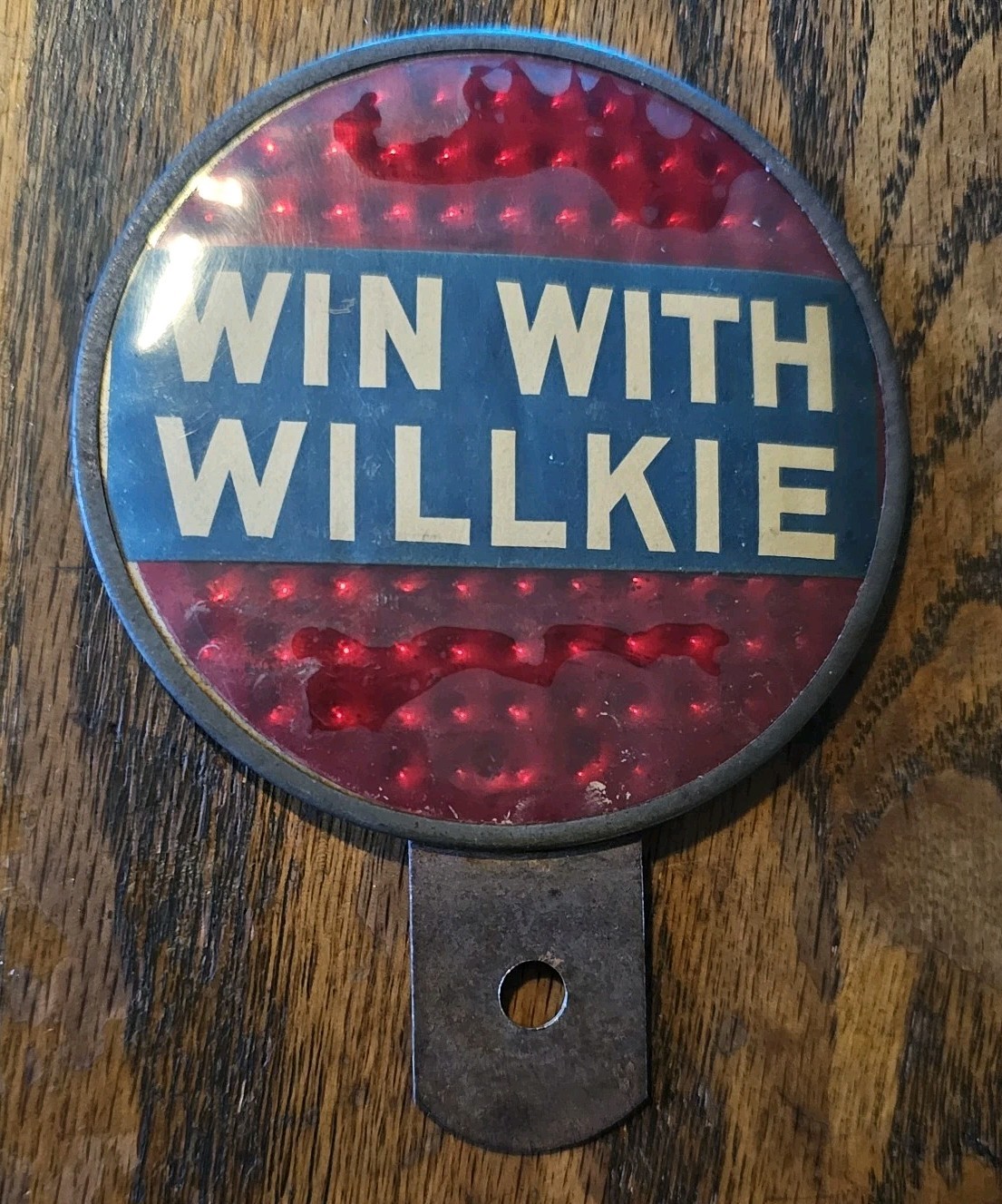 “Win With Willkie” License Plate Topper