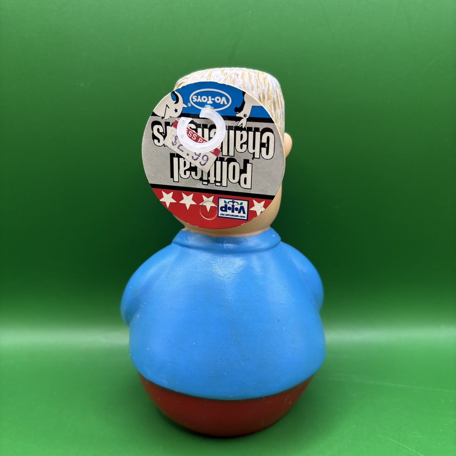 RARE 1996 Vo-Toys Political Challengers 6″ Squeaky Dog Toy – Bill Clinton – NWT