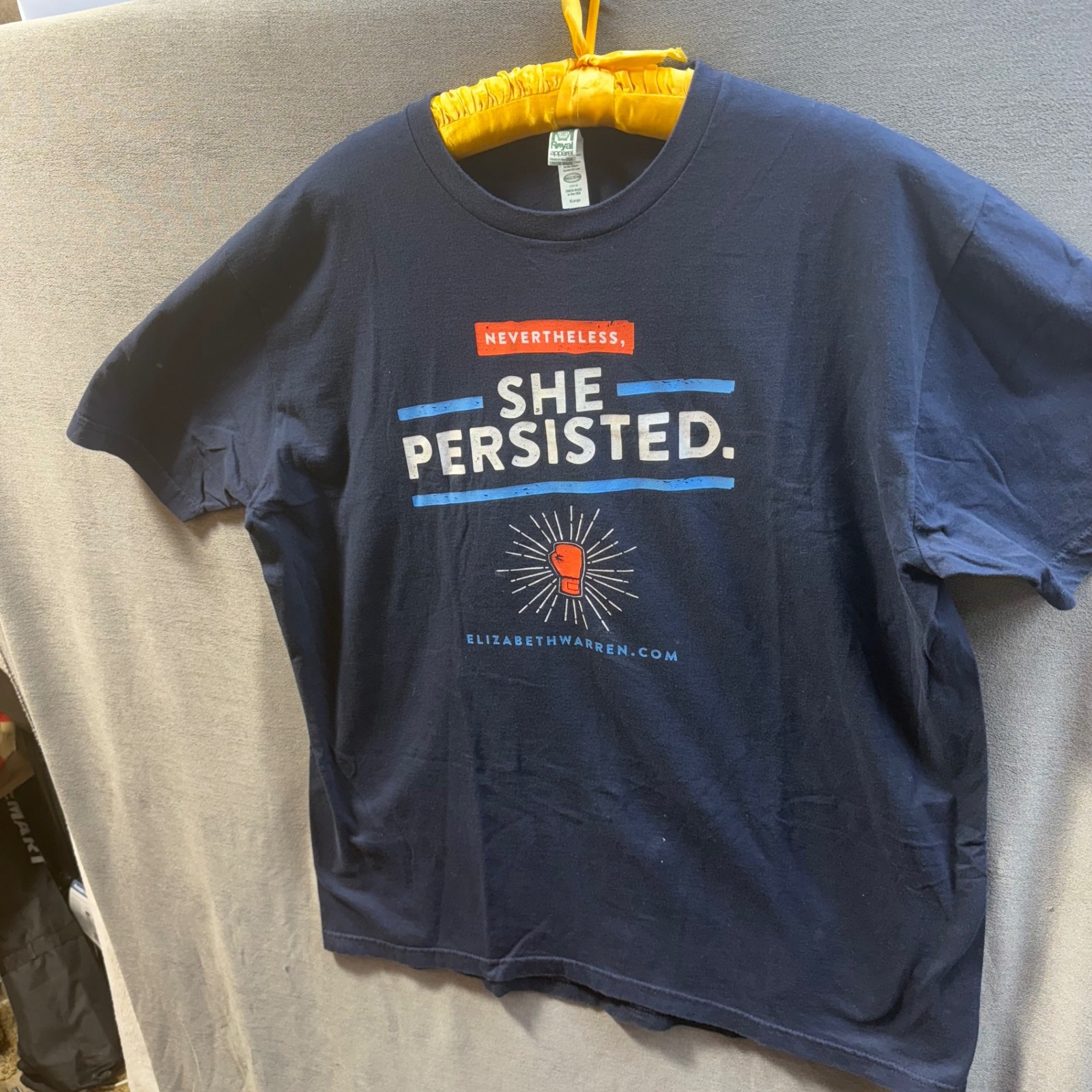 Royal Apparel T-Shirt XL Navy Nevertheless She Persisted Elizabeth Warren Tee