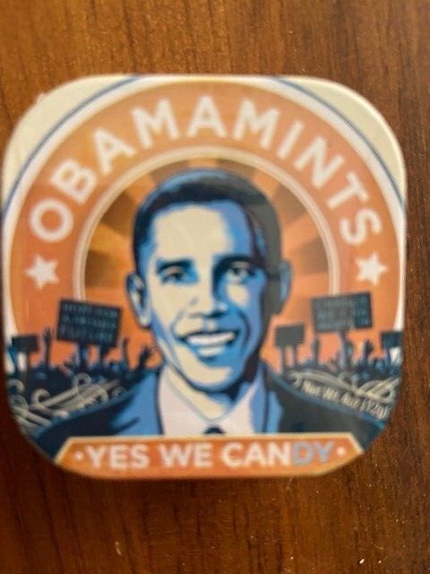 RARE Sealed OBAMA MINTS Metal Box Peppermints “YES WE CANdy” 2008 – WOW