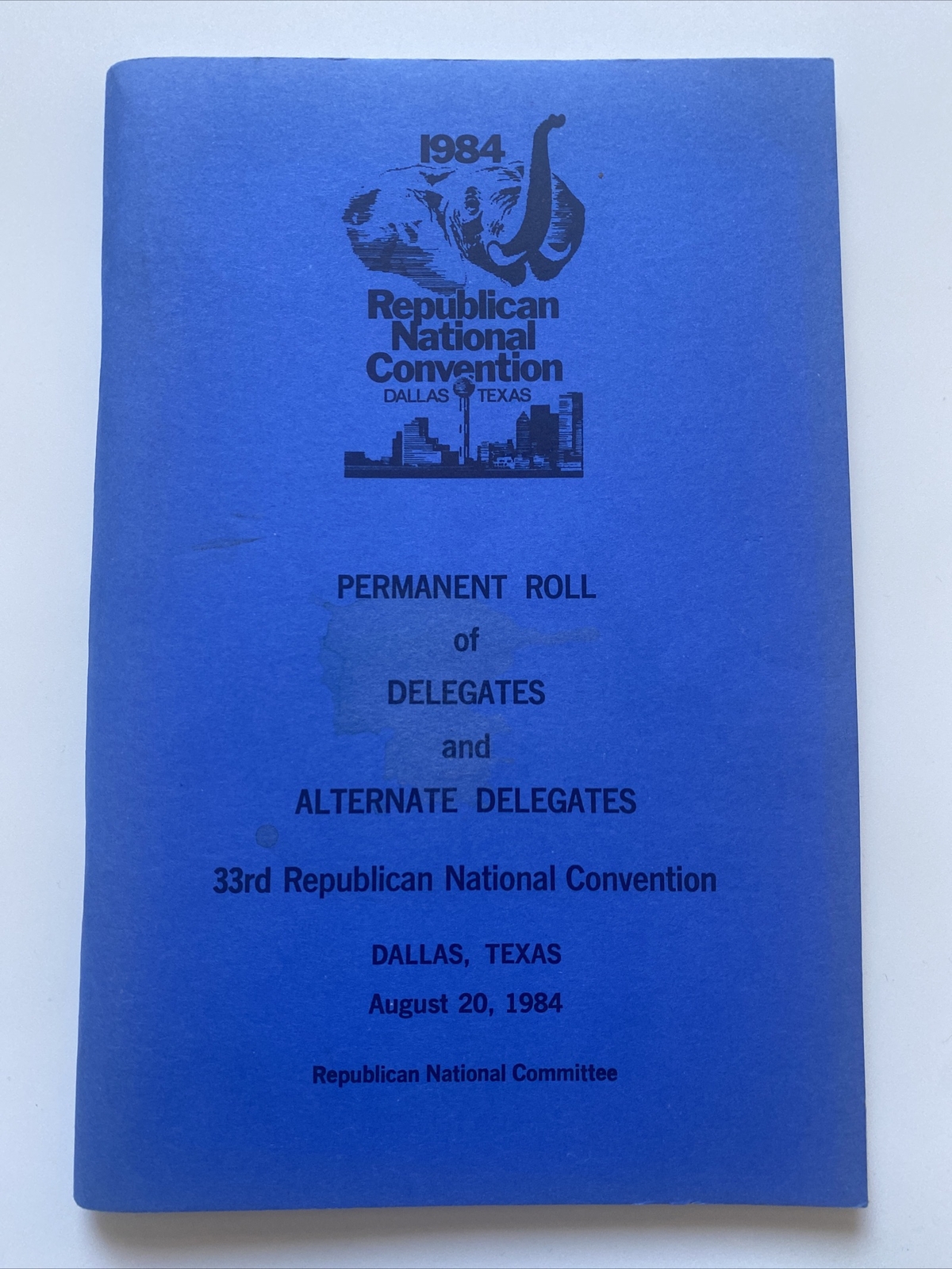 1984 Republican National Convention Ronald Reagan Permanent Roll of Delegates