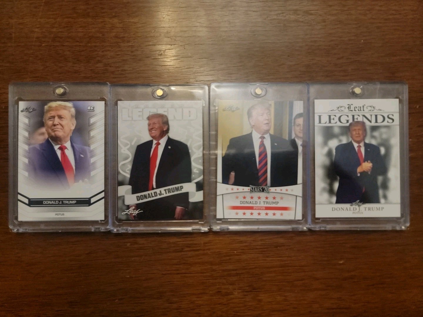 Lot of 4 DONALD TRUMP Leaf Cards – RC / Prized Legend / POTUS