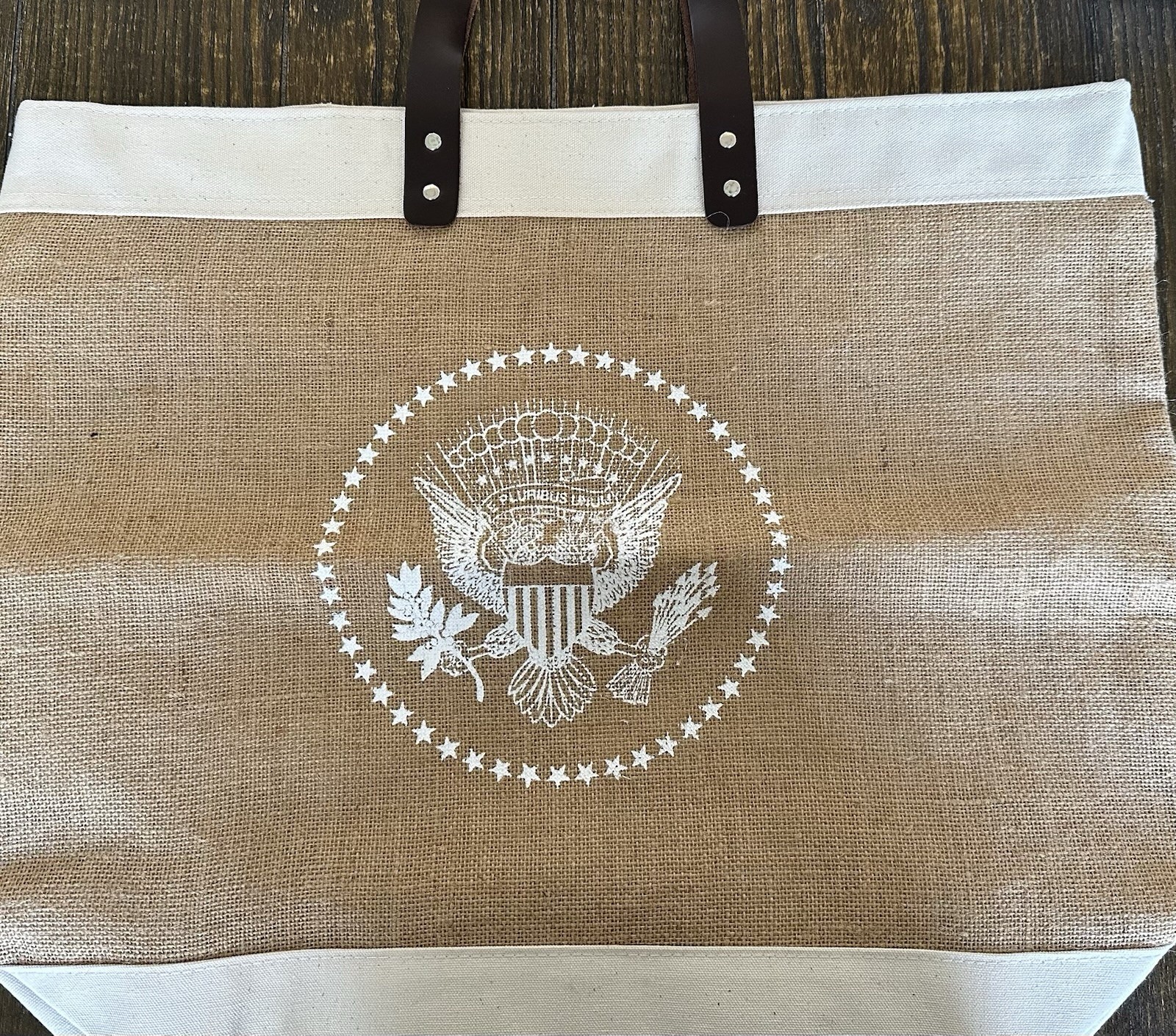 Unique White House Presidential Seal Canvas and Burlap Bag – New