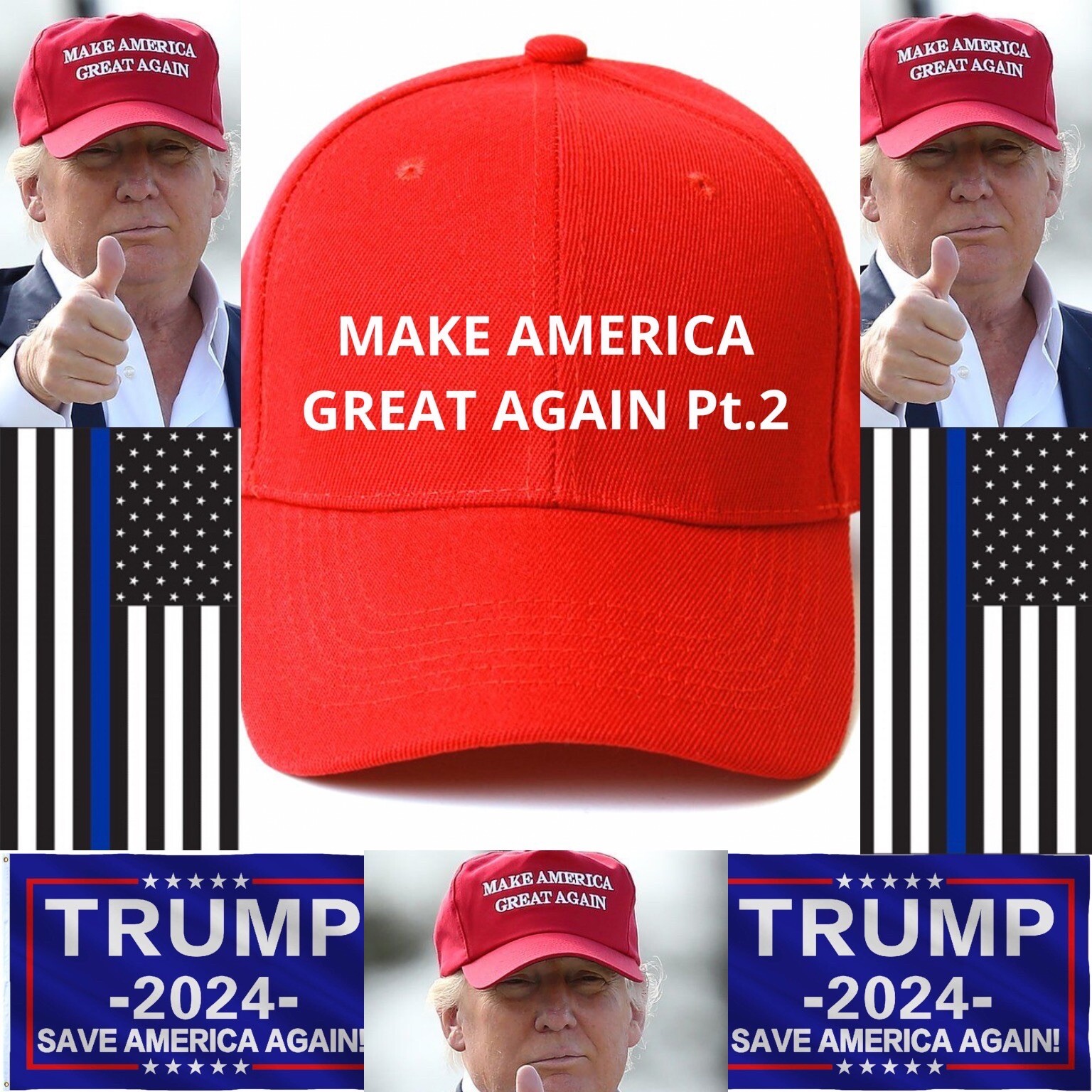 MAKE AMERICA GREAT AGAIN part2 DONALD TRUMP Save America Cap MAGA Embroidered