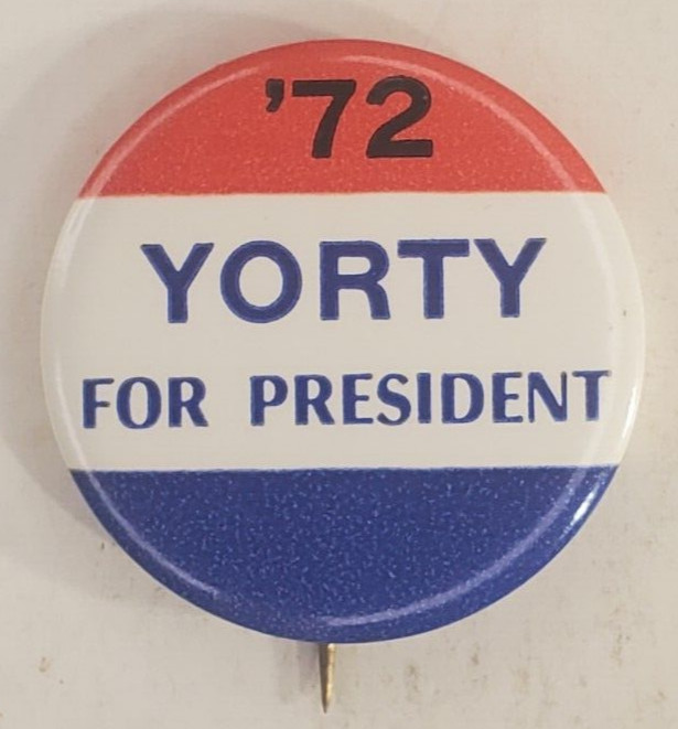 Vintage 1972 Sam Yorty For President Campaign Pinback Button