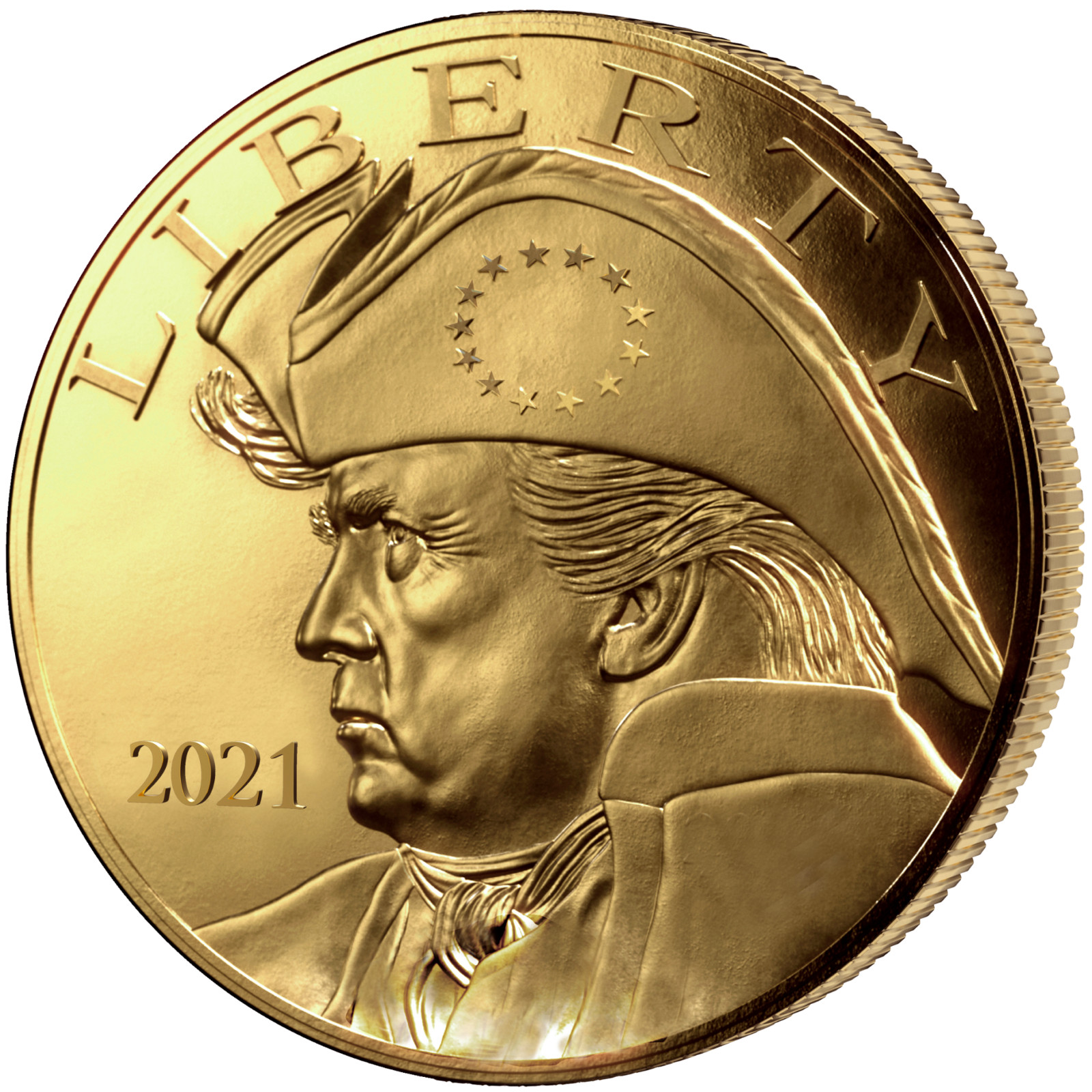 2021 Trump Patriot Gold MAGA Coin – Standing Liberty In Velvet Gift Box