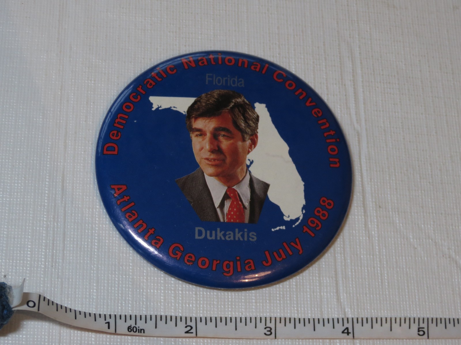 Democratic National convention Atlanta Georgia July 1988 Dukakis FL pin button