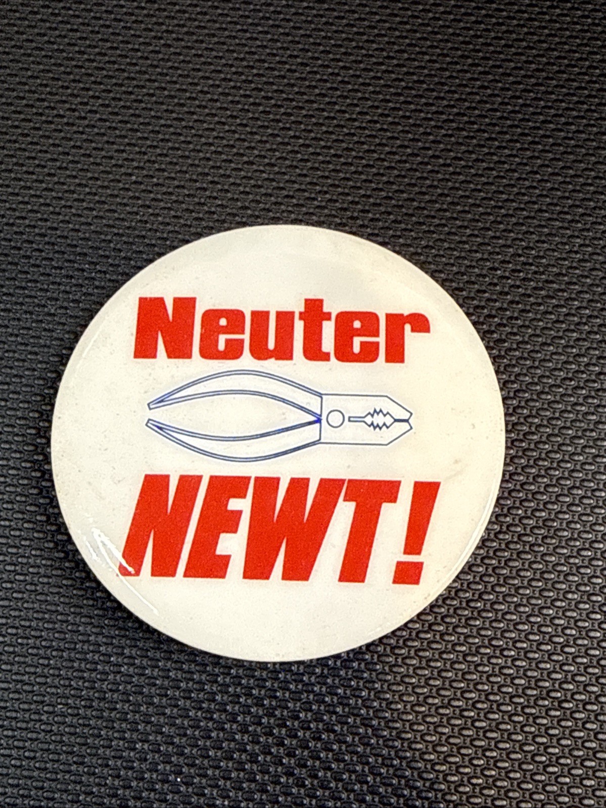 Newt Gingrich cause campaign pin button political Neuter Newt Vintage