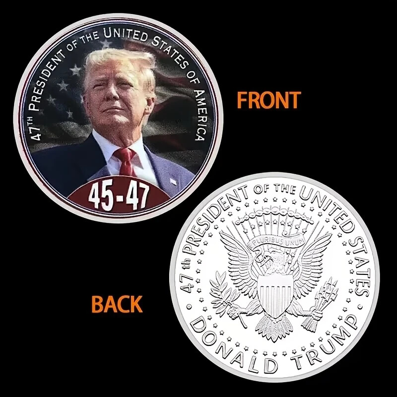 USA 47th President Donald Trump 45-47 Commemorative Coin with Display Stands !!
