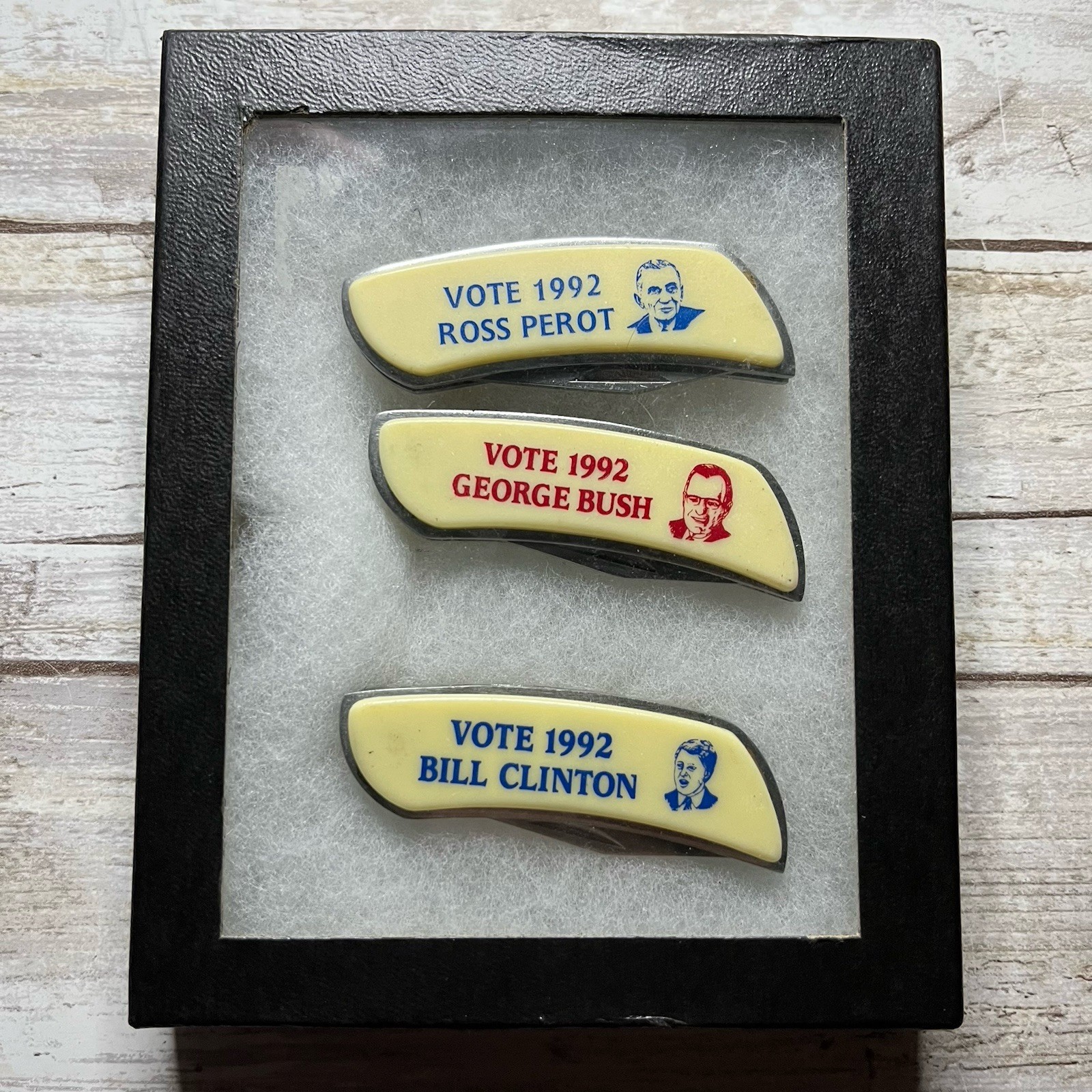 1992 Presidential Campaign Pocketknife Set ~ George Bush Bill Clinton Ross Perot