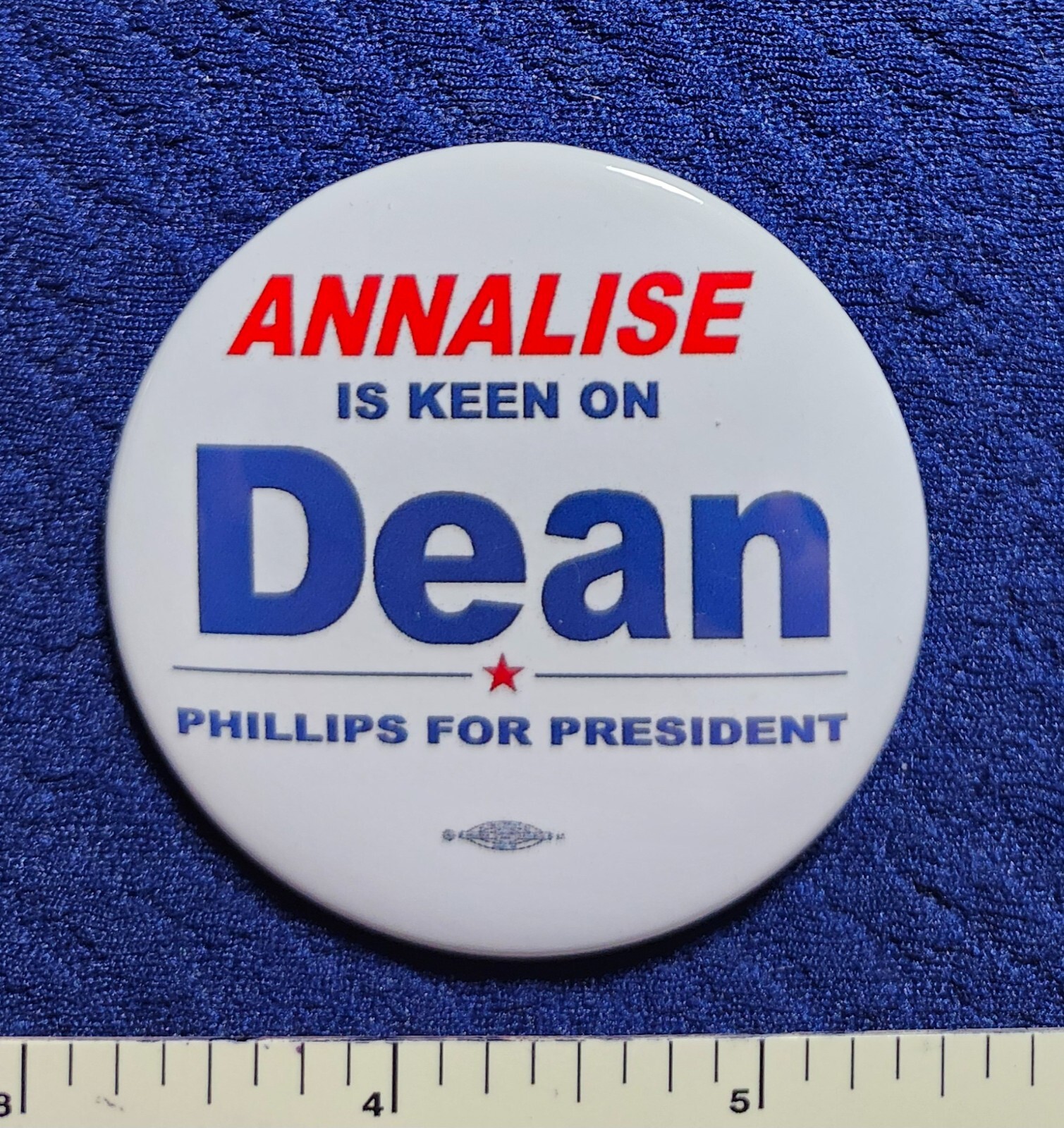 DEAN PHILLIPS PRESIDENT 2024 vs BIDEN personal to ANNALISE POLITICAL PIN BUTTON
