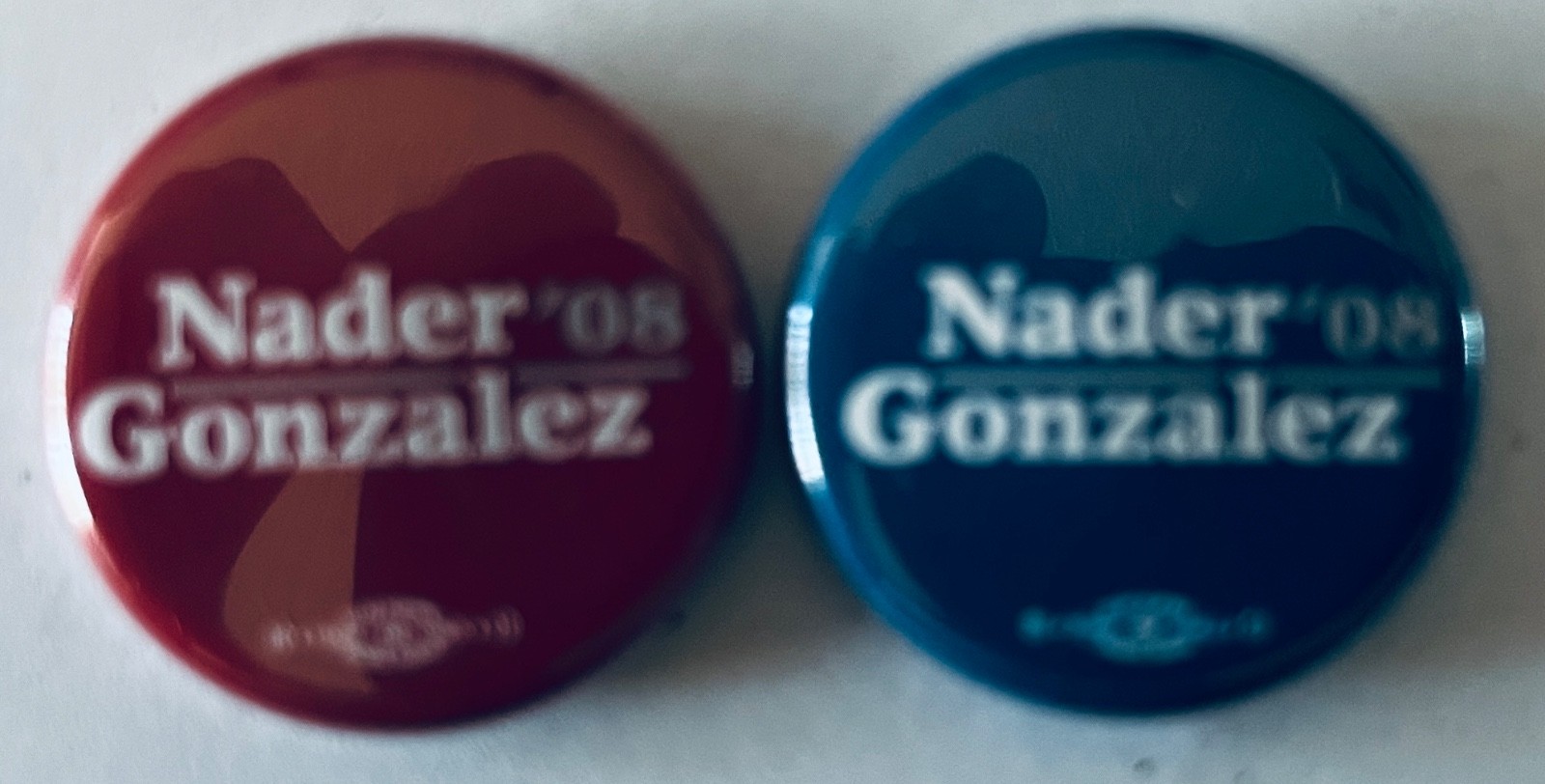 Ralph Nader for President 2008 buttons Independent Gonzalez for Vice President