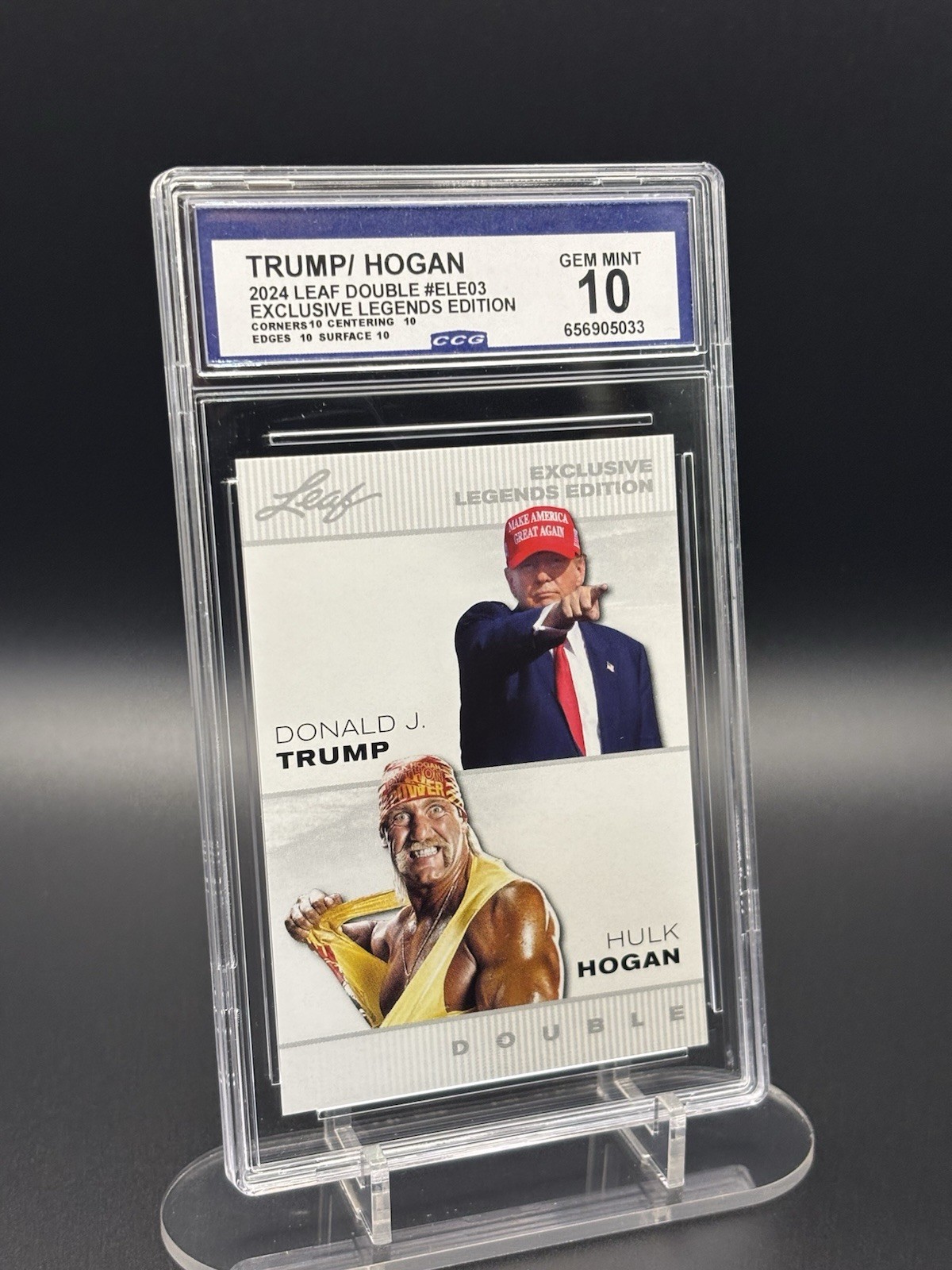 Donald Trump & Hulk Hogan Leaf Exclusive Legends Edition Gem Mint 10