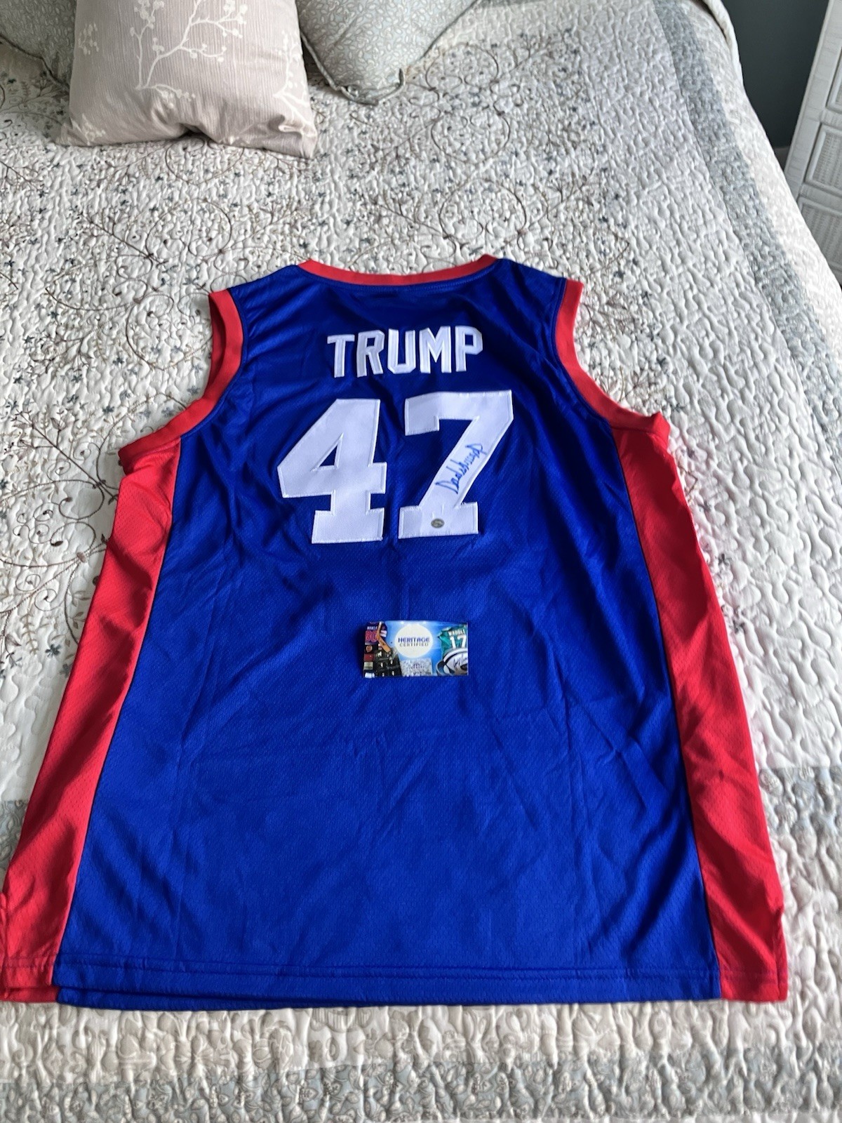 Donald Trump 47 Hand Signed USA Basketball Jersey XL With COA