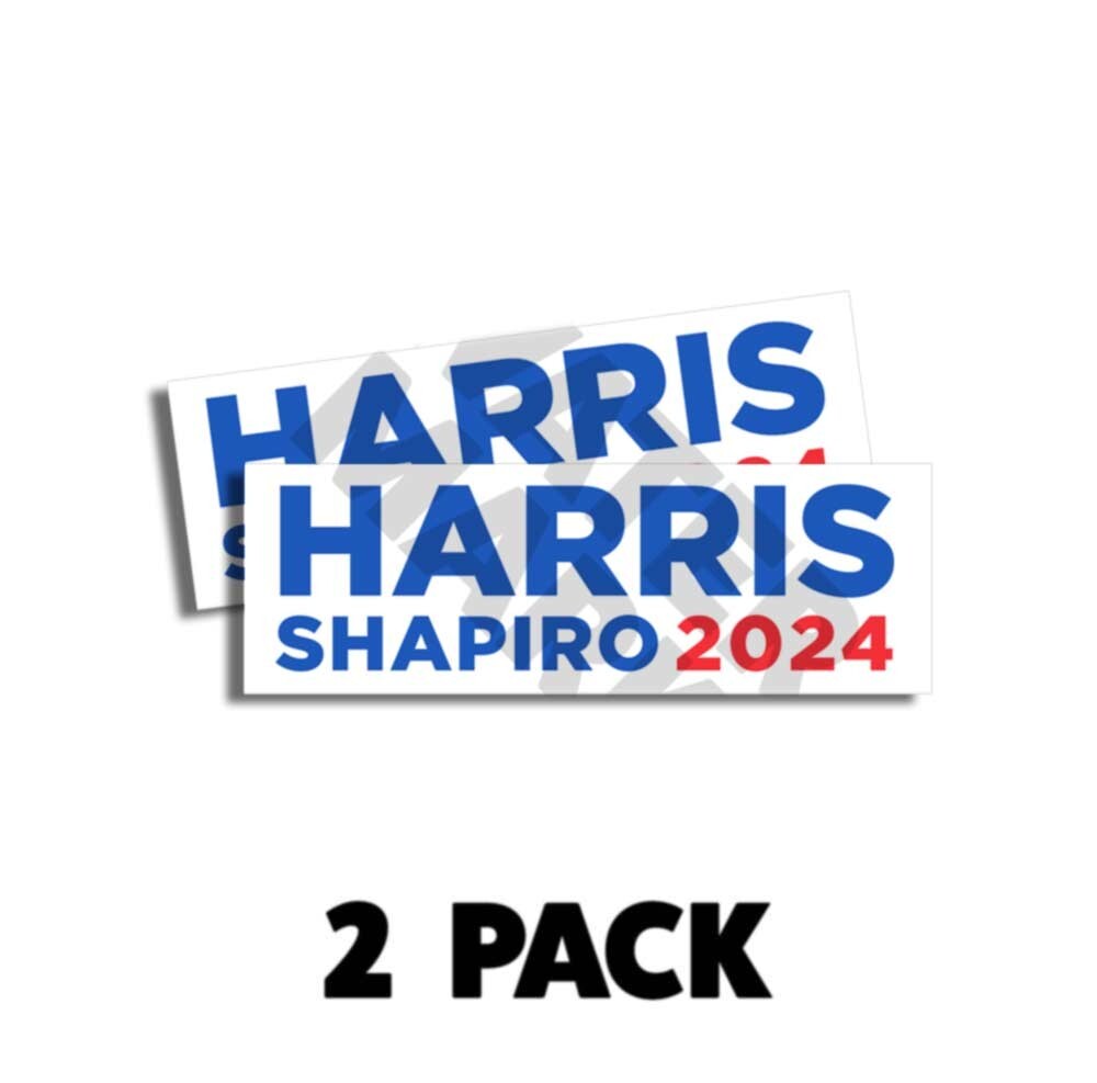 HARRIS SHAPIRO 2024 CAMPAIGN BUMPER STICKER DEMOCRAT 9X3 2 PACK