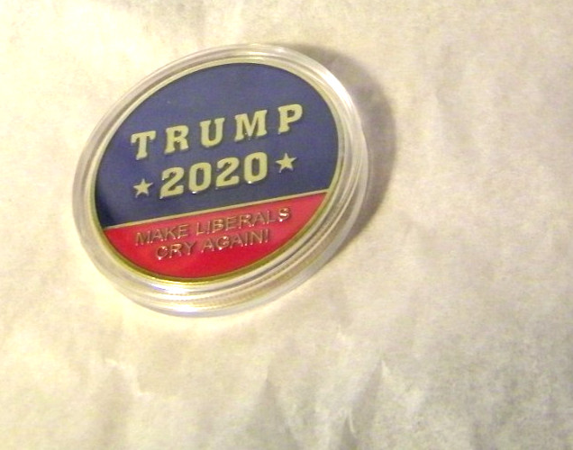 Trump 2020 Coin Make Liberals Cry Again, Keep America Great, Gold Tone Token