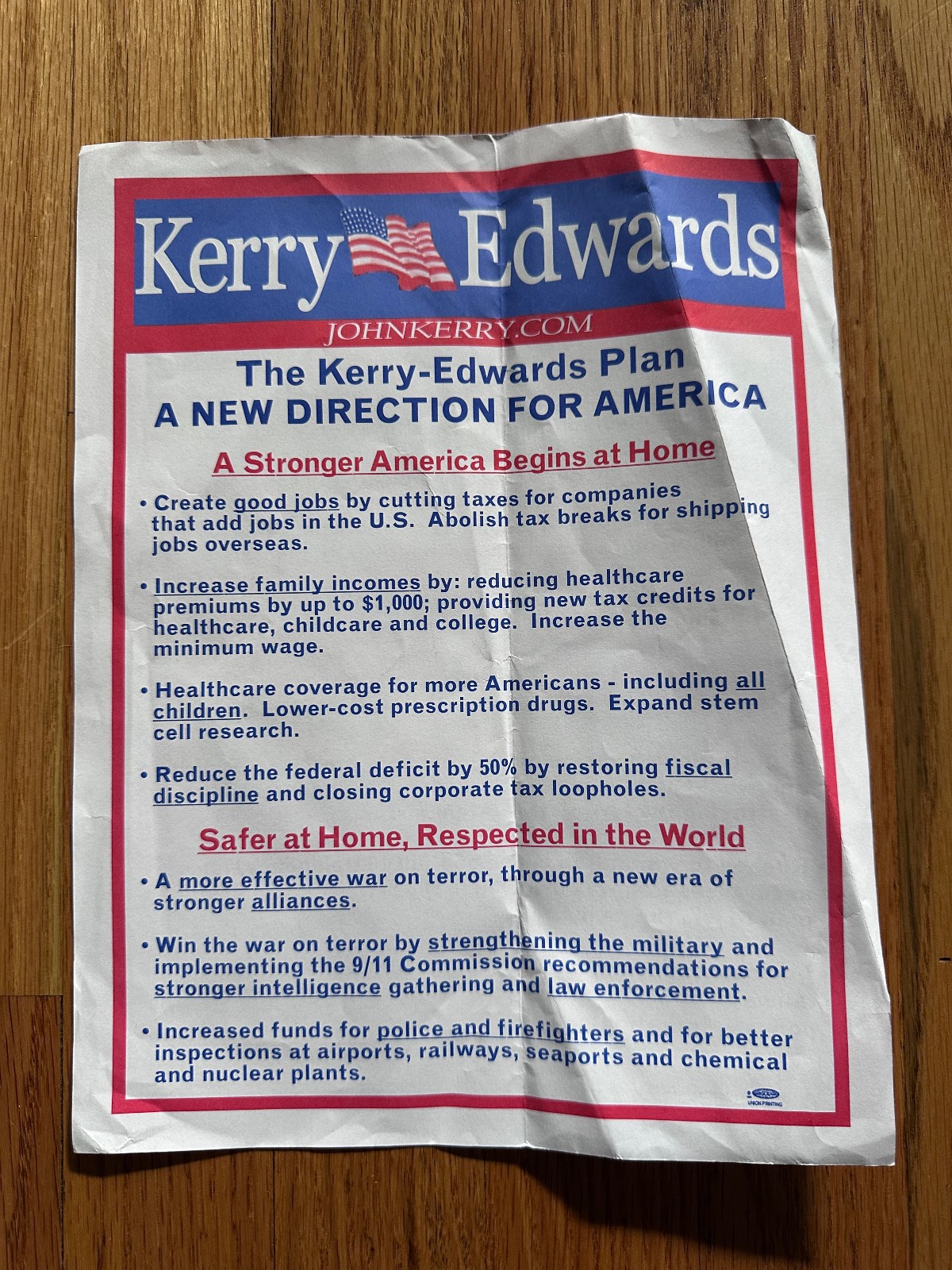 John Kerry John Edwards 2004 Presidential Race Virginia Democratic Party Flyer
