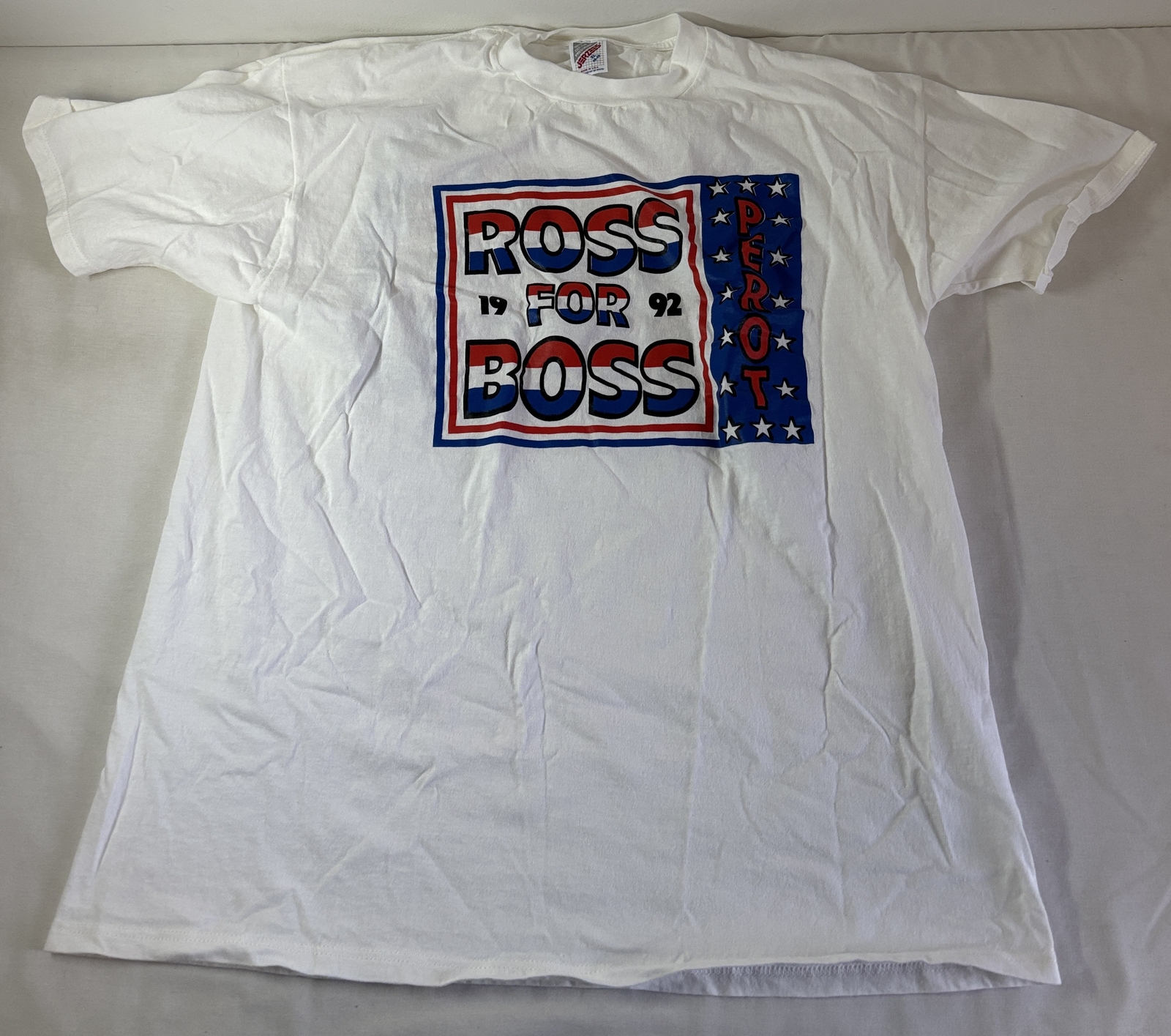 1992 t-shirt H ROSS PEROT ~ Ross For Boss ~ size XL