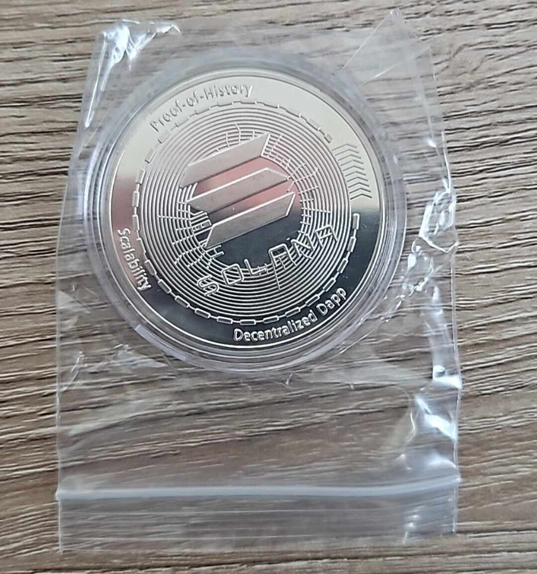 10x Coins SOLANA Iron Plated Collectible Crypto Coin in plastic protective case