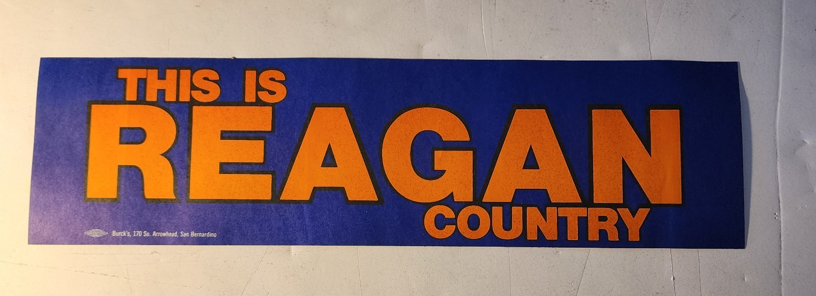 VTG. NOS Ronald Reagan Country Bumper Sticker California GOP Political Ephemera