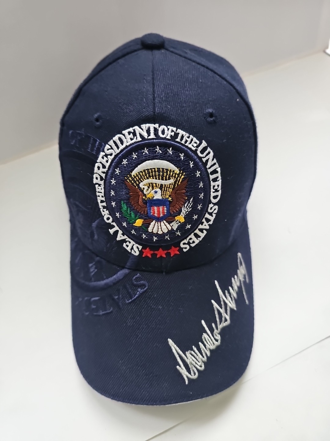 TRUMP Hat Blue Eagle SEAL MAGA President Signature Trucker Cap 45th