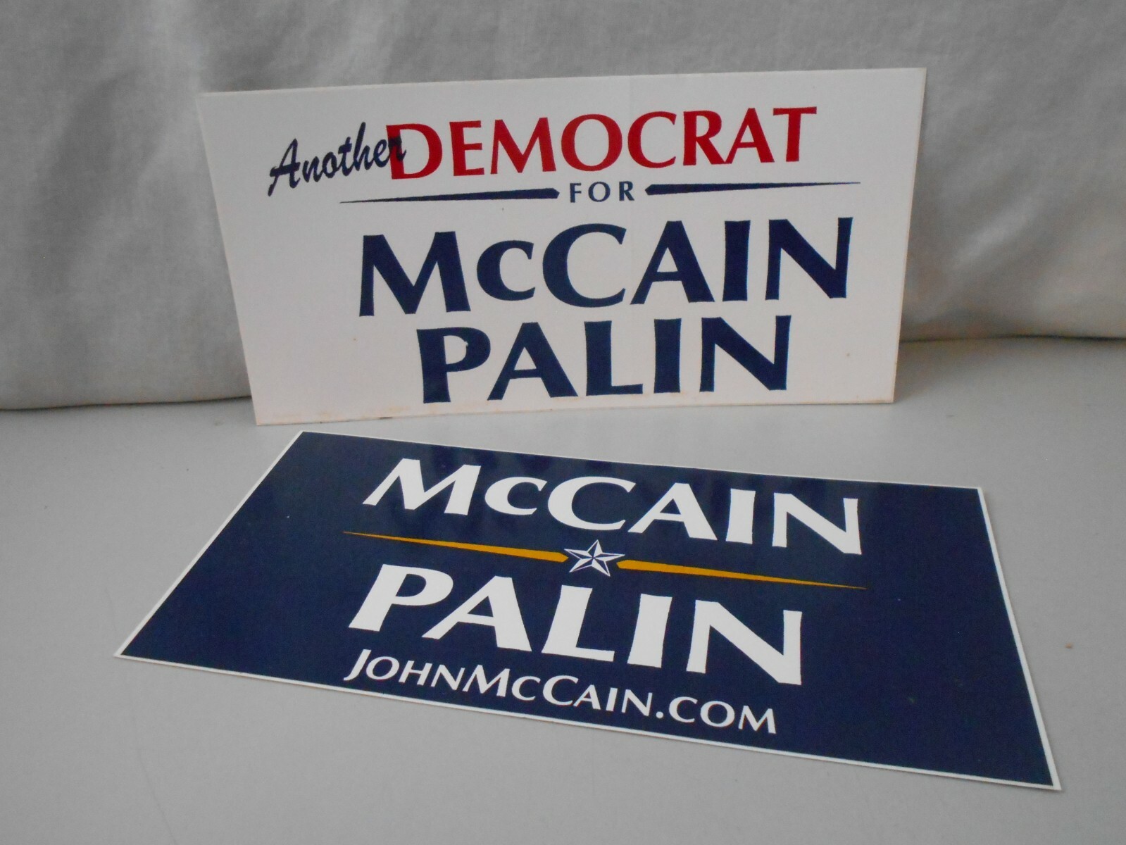 John McCain & Sarah Palin Political Campaign Window Bumper Stickers Set of 2
