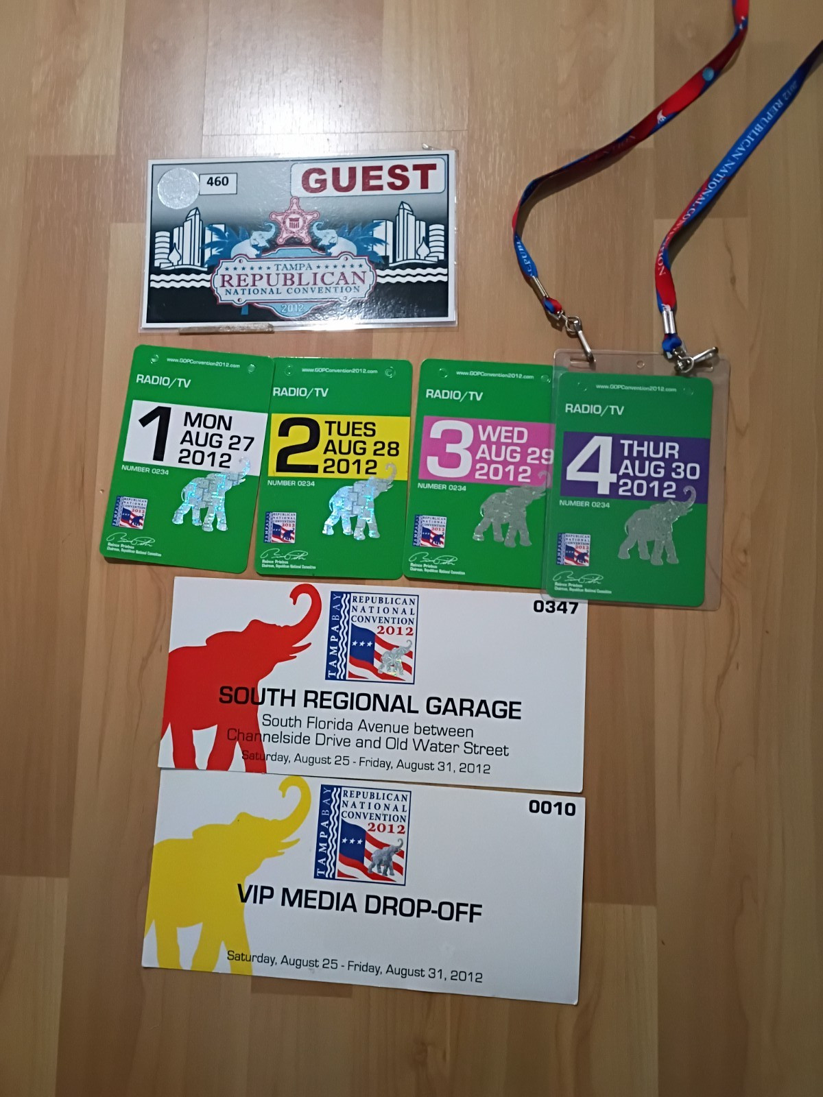 2012 Republican Convention Tampa press credentials and more