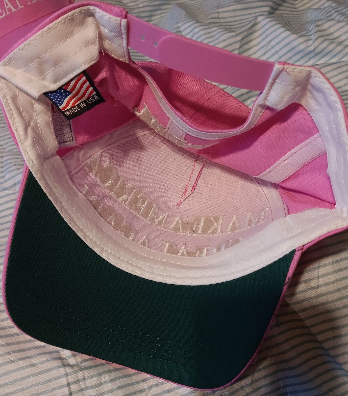 Pink & White Trump 45-47 Make America Great Again 2024 MAGA USA MADE