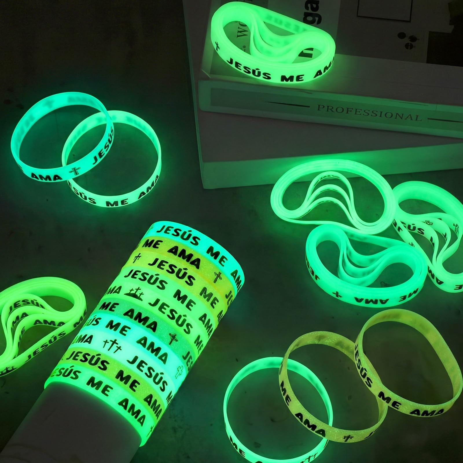 50 Pcs Wristband Silicone Rubber Wristband 5 Styles Campaign Gifts Multicolor