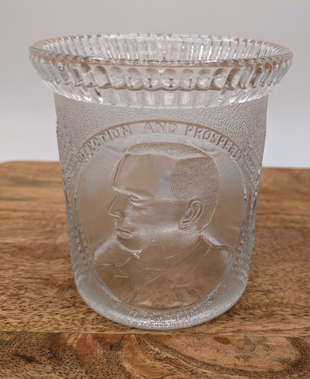 1896 EAPG Glass Mug William McKinley 25th President Political Collectible