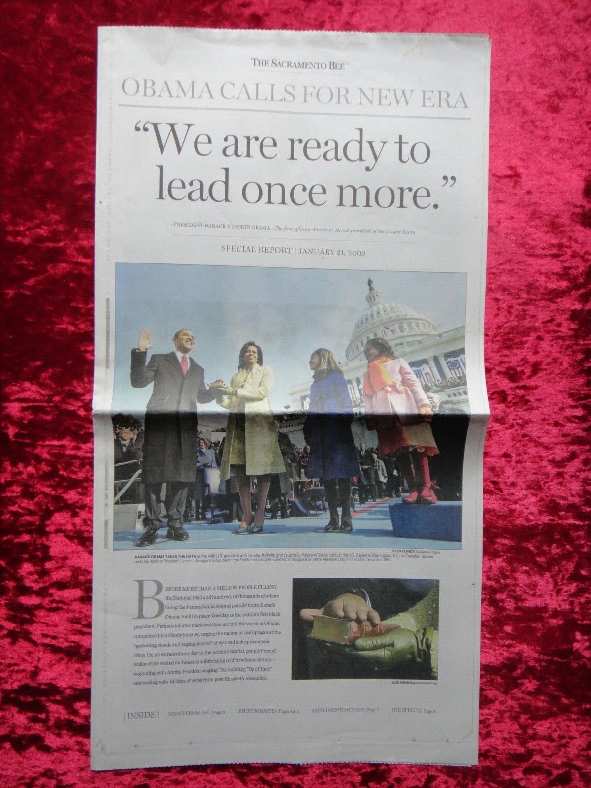 BARACK OBAMA “CALL FOR NEW ERA” NEWSPAPER SPECIAL REPORT JANUARY 21, 2009