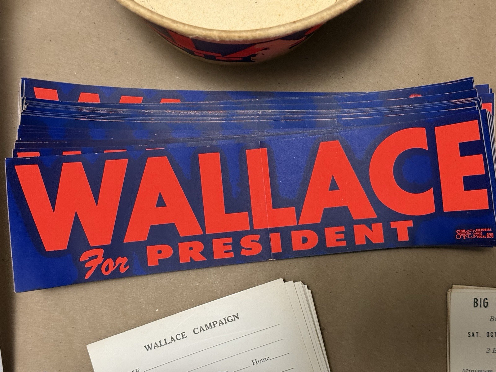 George Wallace 1968 Campaign Material Lot