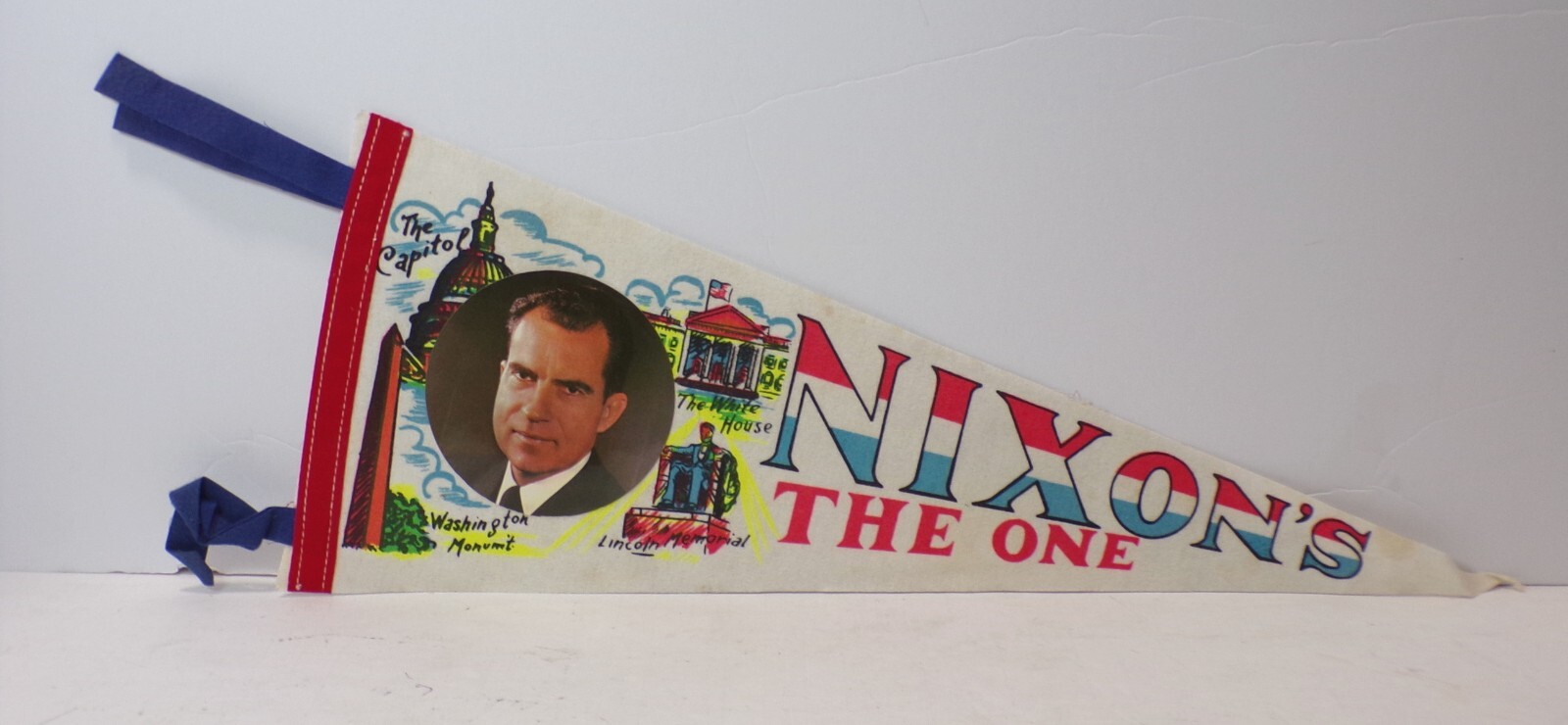 1969 Richard Nixon NIXON’S THE ONE Inauguration Pennant Flag 18″ 102424WT-M