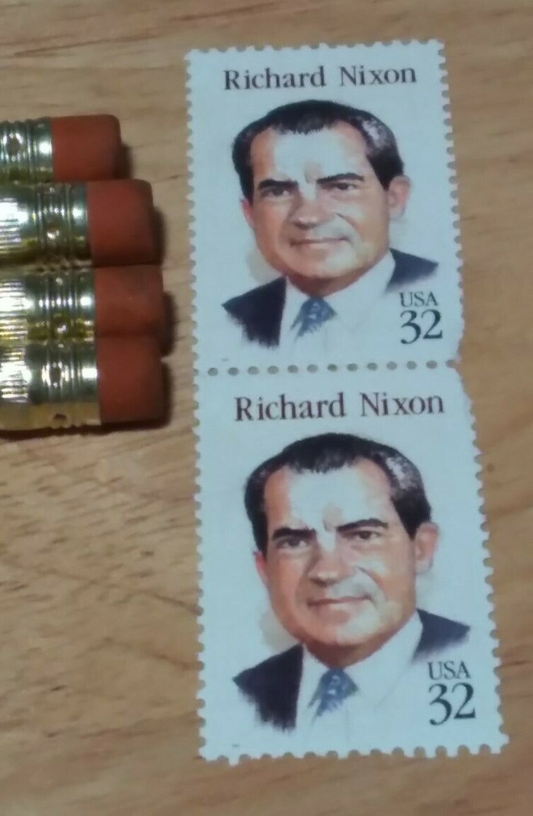 4 Presidential Election NIXON Pencils Nixon’s the One! + 2 Postage Stamps #2955
