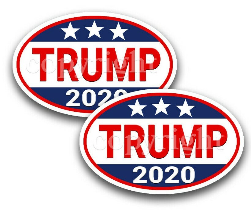 Trump 2020 Bumper Stickers Tri Star Trump 2020 Decals 5″ wide 2 pack RWB Rbdr