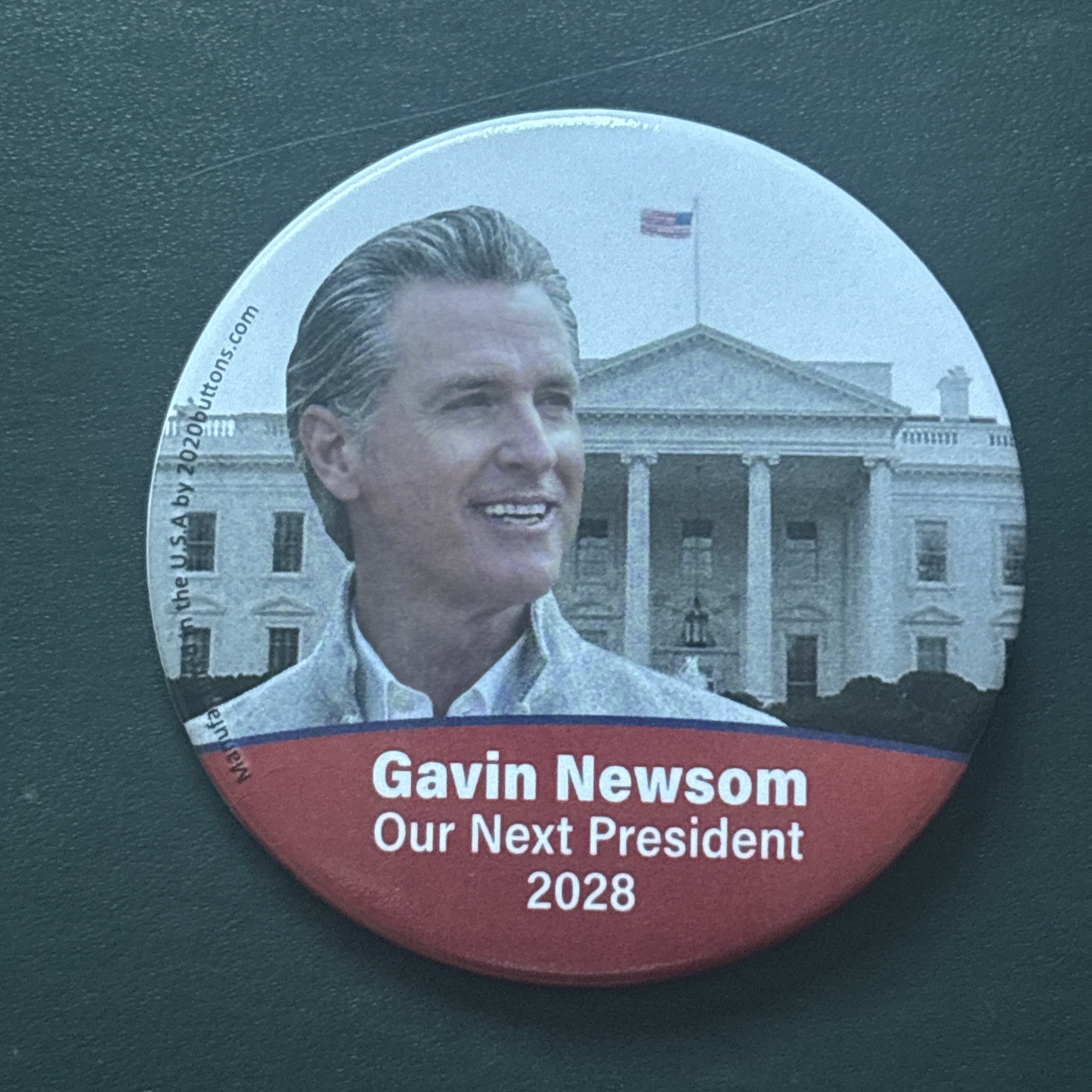 2028 California Governor Gavin Newsom for President 3″ Button Democrat