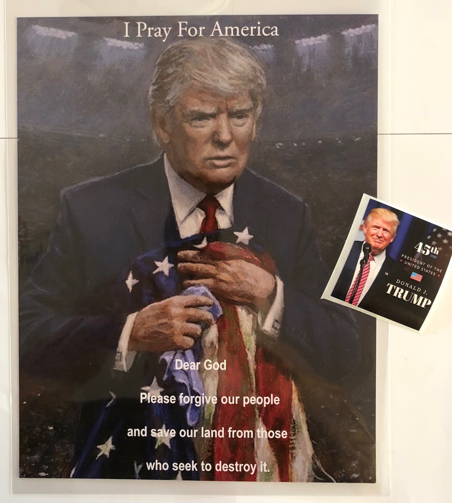 President Donald Trump 8 1/2″ x 11 on Card Stock..Prayer, Photo, Picture + Decal